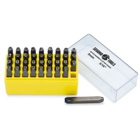 TENG TOOLS 36 Piece 5MM 3/16 Inch (Letters: A-Z) (Numbers: 0-8) Professional Letter & Number Punch Stamp Set STAMPSET316